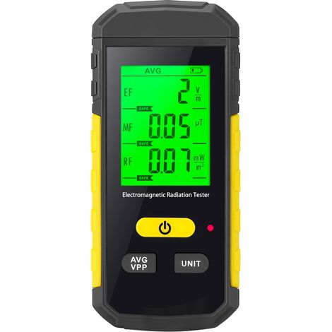 Detector de campos electromagnéticos recargable 3 en 1 con alarma sonora y retroiluminación de 3 colores (EF/RF/MF/WiFi).