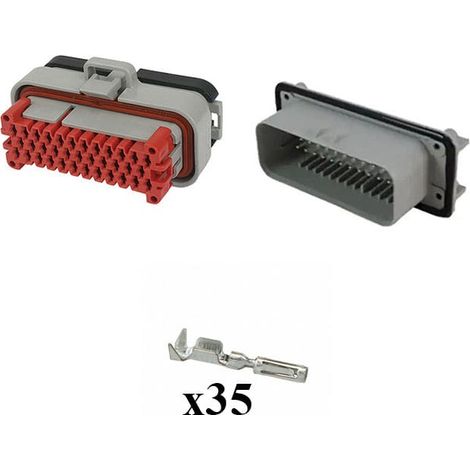 Kit Connettore Ampseal Maschio Femmina 35 Vie grigio da circuito stampato 90°