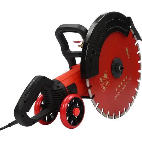 Scie à béton, moteur haute puissance, profondeur de coupe réglable, Noir Rouge, UE (1/2)