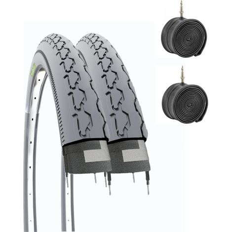 2 COPERTONI + 2 CAMERE D'ARIA 24 X 1 3/8 CARROZZELLA GRIGI