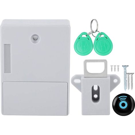 Serrures d'armoire et de Meubles, Serrure numérique cachée pour Armoire/tiroir RFID, Kits de Verrouillage Bricolage pour capteur électronique caché pour Armoire à casier en Bois. (1/5)