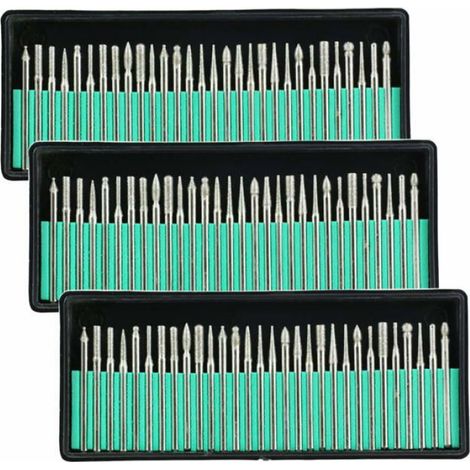 Diamant Burr Bits Percer Verre Métal Gemme pour Dremel Meulage Outil Rotatif, 90 Pcs 1/8-inch (3 mm) (1/2)
