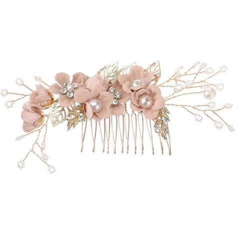 Trendiger Haarkamm mit Kristallen, Kopfschmuck aus Legierung und Strasssteinen, Braut-Haaraccessoire (rosa) - Pink (1/4)