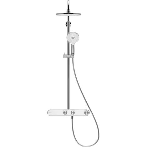 Duravit – Colonne de douche thermostatique avec mitigeur – Pomme de tête 230 mm pivotante – Hauteur 940 mm – Flexible 1600 mm – TH4380008005