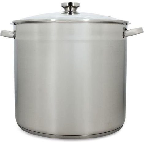 Olla con tapa - MENASTYL - 4615451 - En acero inoxidable - 17 litros - 32 cm - Para todo tipo de fuegos incluyendo inducción (1/3)