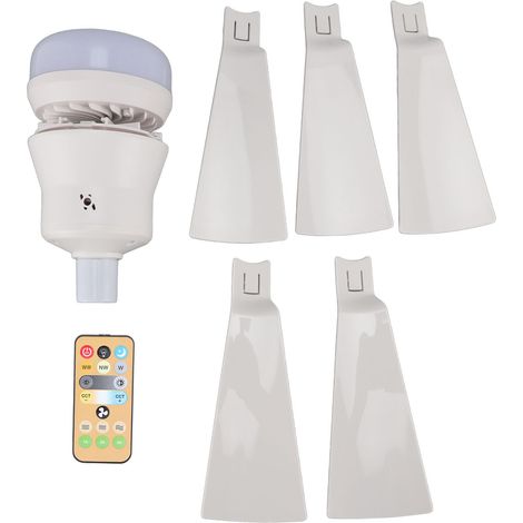 E26 Deckenventilator mit Leuchte, einstellbarer Farbtemperatur (3000K-6500K), 3 Lüfterstufen, 3 Timern und Schaltersteuerung