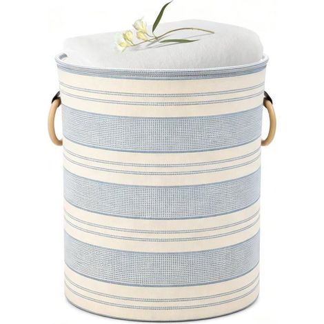 Panier À Linge En Toile-Panier À Linge Pliable-Panier De Rangement Pliable-Bleu(Bleu,40 L)[CA291] (1/5)