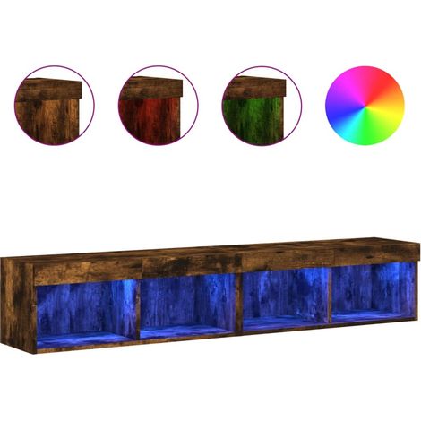 Maison Exclusive - TV-Schränke mit LED-Leuchten 2 Stk. Räuchereic