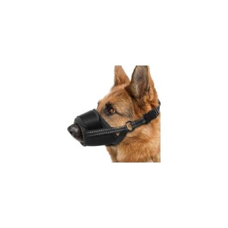 Muselière pour chiens grands et moyens – Taille XL – Polyester respirant – Design humanisé pour boire et manger – Couleur noire (1/5)