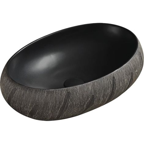Mexen Abril Aufsatzwaschbecken 58 x 39 cm, Schwarz - 22015866