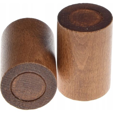 Embouts de tringle à rideaux en bois Ø20, lot de 2, chêne cylindrique (1/5)