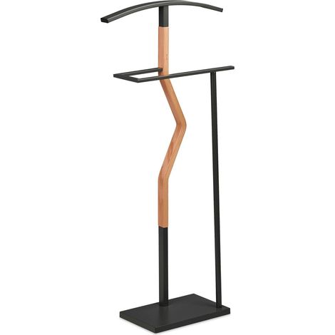Valet de chambre élégant pour vêtements 107 x 48 x 20 cm avec cintre pratique style moderne en MDF gris (1/5)