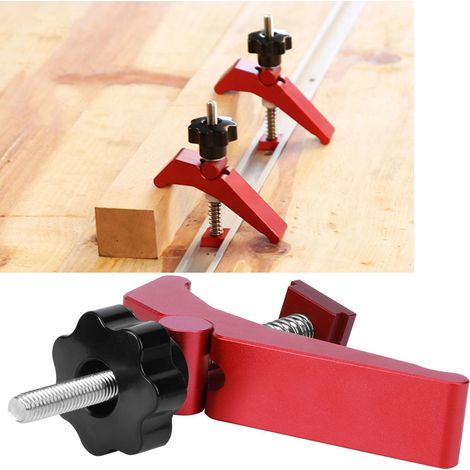 Outil de serrage fixe pour le travail du bois, à action rapide, en alliage d'aluminium, avec limiteur de positionnement de fente. (1/5)