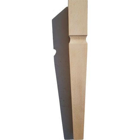 Gamba tavolino in legno faggio grezza modello spillo con goletta cm 5 x 5 x 40 dimensione disponibile: altezza cm 40