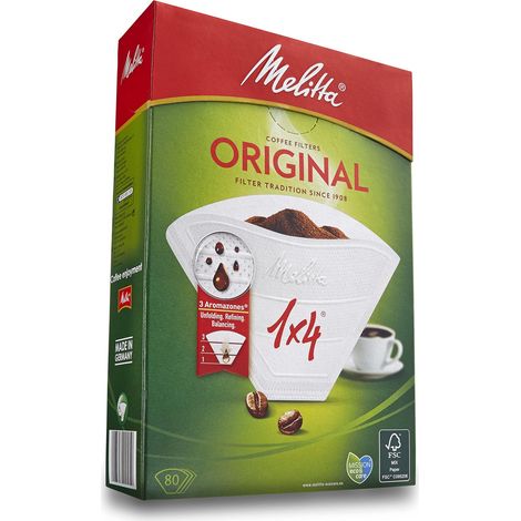 Filtro Melitta 65-ME-17 Caffettiera Bianco Nero Carta (80 uds) (1/5)