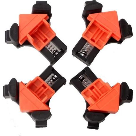 Lot de 4 Presses d'angles de 90 Degrés Serre Joint Menuisier Menuiserie Outillage pour Perçage et Fabrication d'armoires (1/5)