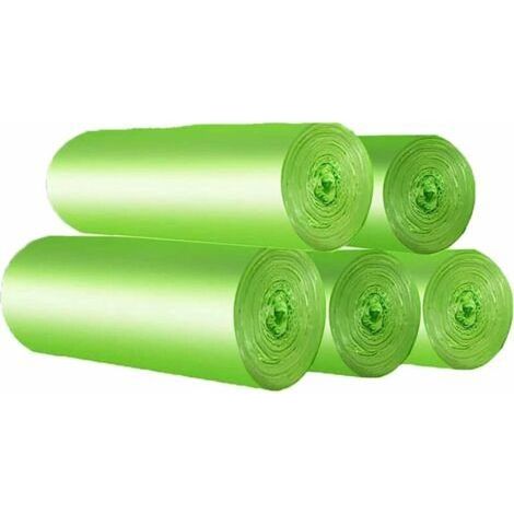 Sacs Poubelles Bio 30 Litres, Lot de 100 Sacs Poubelles Indéchirables, Sacs Déchets Alimentaires de Cuisine, 100% Compostables & Biodégradables Sacs Poubelles en Amidon de Maïs (1/5)