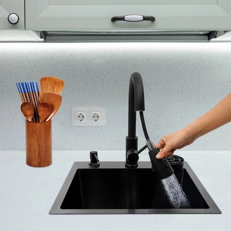 Fregadero multifuncional con grifo extraíble. Para cocinas, restaurantes, cafeterías, bares y hoteles.