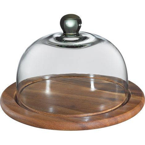 ZASSENHAUS Käseglocke mit Glasdeckel, Akazienholz (1/2)