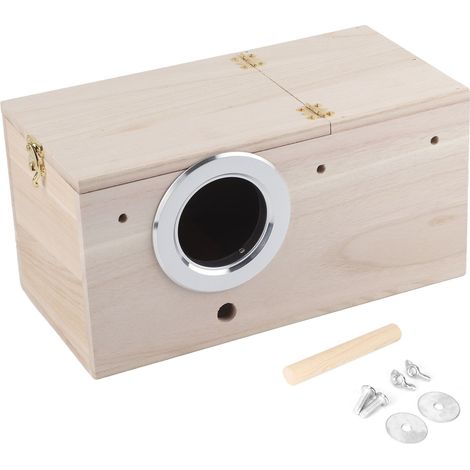 Nid à oiseaux en bois durable pour calopsittes, boîte de reproduction avec maison décorative (1/5)