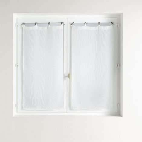 Paire de Voilages à Œillets "Davina" 60x160cm Blanc (1/4)