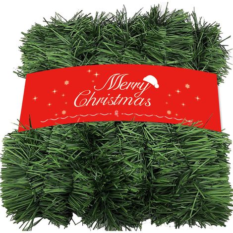 Couronne de Noël verte de 10 m, décoration en branches de pin artificielles, pour la maison et les fêtes.