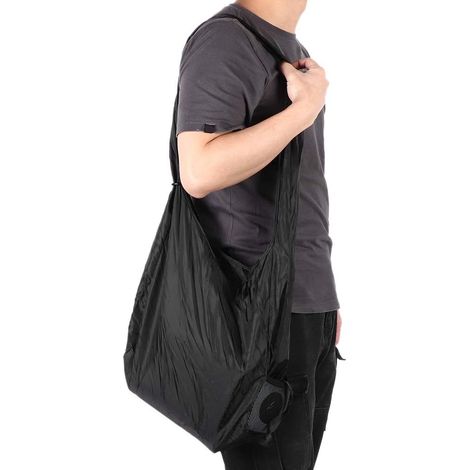 Sac de Courses Pliable en Nylon Réutilisable, 5 L, Sac de Rangement Portable à Bandoulière Unique avec Poche Latérale en et Crochet en Métal pour Les Courses, Les Voyages, Une Utilisation (1/5)