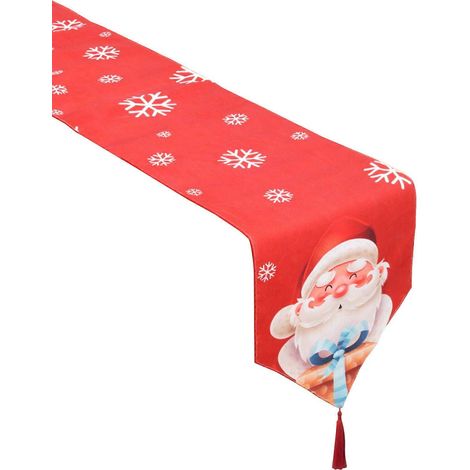 Chemin de table de Noël, nappe double épaisseur décorative pour la maison, les fêtes et le Nouvel An, 33 x 180 cm (13 x 71 pouces). (1/5)
