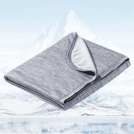 Couverture Rafraichissante Été Arc-Chill 3.0 Japonais Fibre Froid Couverture de Refroidissement Q-Max 0.5 Couverture Ete Légère Plaid Coton pour Lit Canapé Voyage,130x170cm,Gris (1/5)