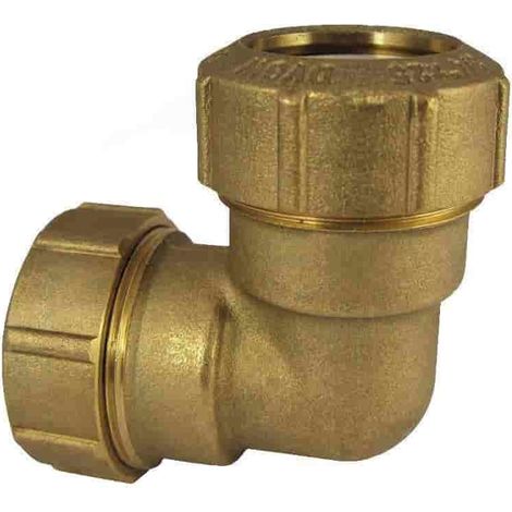 PE Rohr Verschraubung Messing 90° Winkel, 2 Verschraubungen, 25mm, Wasserleitung