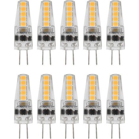 10pcs G4 LED Ampoules 2W Bi Pin Base Dimmable Ampoules pour Lustre Plafonnier Lampe De Table Blanc Chaud 3000K AC 1224V (1/5)
