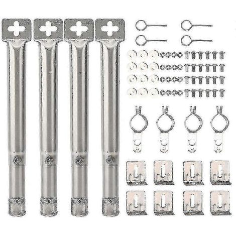 Ensemble de 4 pièces universel réglable en acier inoxydable pour barbecue à gaz, remplaçant le brûleur à tube droit. (1/5)