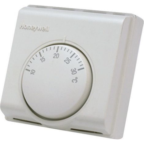 Honeywell – Thermostat d'ambiance mural analogique – Réglage simple par molette – Contact inverseur pour chauffage chaudière et pompe – Compatible vanne de zone