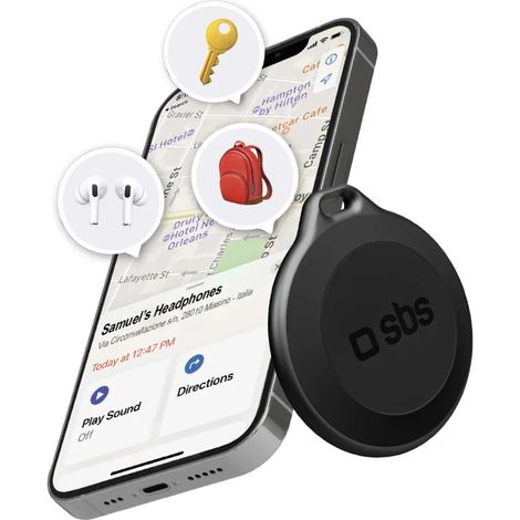 SBS Track My Circle Wasserdichter IP65-Ortungssensor, kompatibel mit Apple „Wo ist“ – Schwarz (1/5)