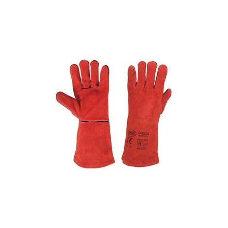 GUANTO SALDATORE CROSTA BOVINO ROSSO- - tg.10 - 10 paio