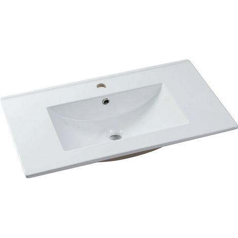Lavabo da incasso rettangolo 101 x 46,5 cm in Ceramica Bianco - MOTIAC (1/5)