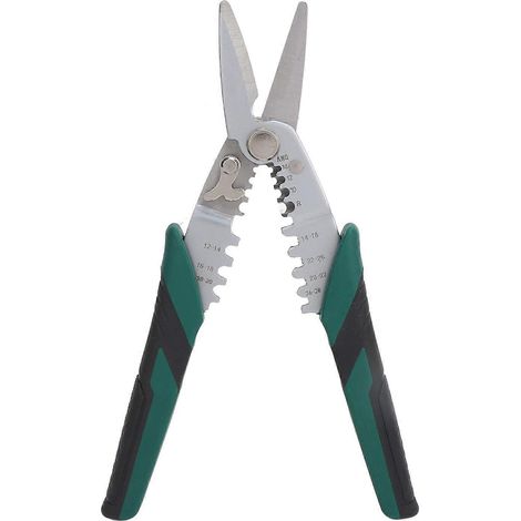 Ciseaux à dénuder de 20 cm (8 po) multifonctionnels avec poignée en PVC antidérapante, cisailles d'électricien pour l'assemblage et la maintenance (1/5)
