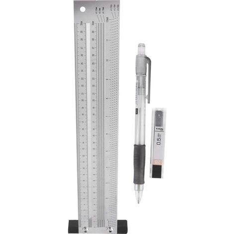 Ej.Life 300mm/12in Marking Lineal, Edelstahl Holzbearbeitung Scribing Lineal Messwerkzeug (300mm/12in) (1/4)