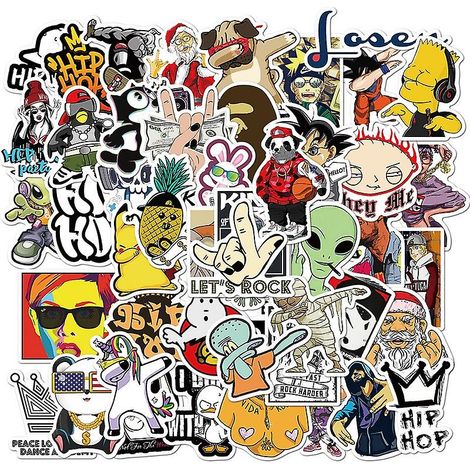 50/100 trendige Graffiti-Aufkleber im Hip-Hop-Stil (1/5)