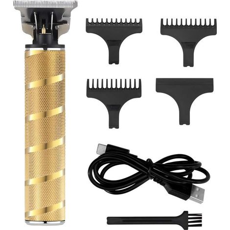 Tondeuse à cheveux pour hommes, tondeuse à barbe sans fil, rasoir électrique à lame en T, kit de soin (1/5)