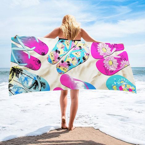 Strandtuch, ultrafeines, saugfähiges Strandtuch aus Fasern, bedrucktes Handtuch, Strandmatte