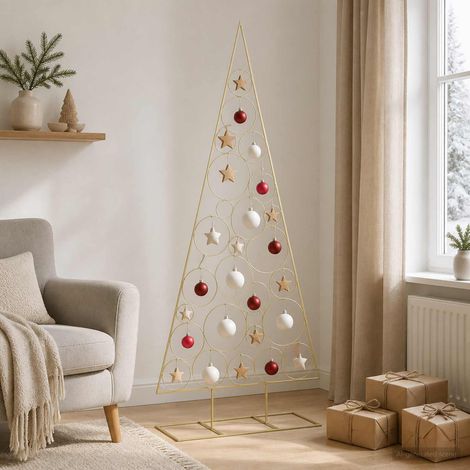 vidaXL Albero di Natale in Metallo con Supporto Circolare KUOPIO (1/5)