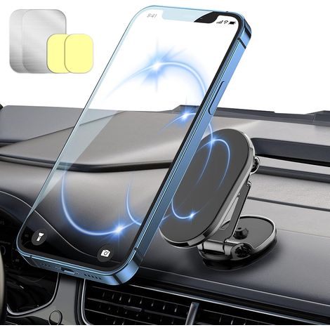 Autohandyhalterung, faltbare magnetische Autohandyhalterung, 360° verstellbar, Autozubehör (1/5)