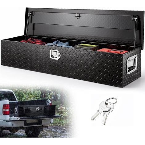 Boîte à Outils pour Benne de Camionnette Coffre de Rangement Aluminium Étanche 177 L 121,9x38x38 cm (1/5)