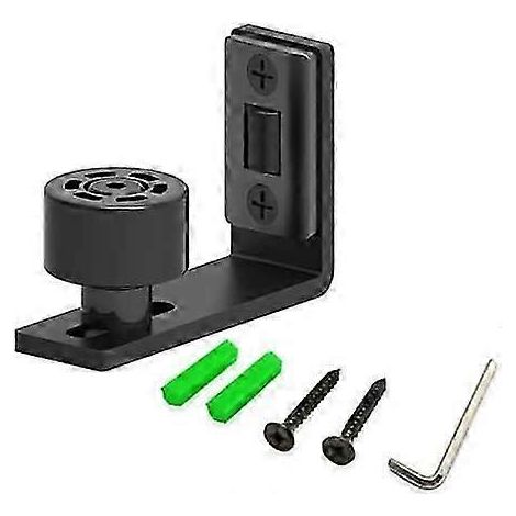 Guide de sol noir réglable, guide inférieur pour porte/mur en bois coulissant (1/5)