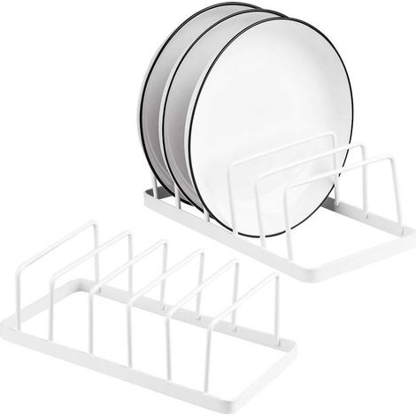 Lot de 2 égouttoirs à vaisselle multifonctions en alliage d'acier pour cuisine (1/5)