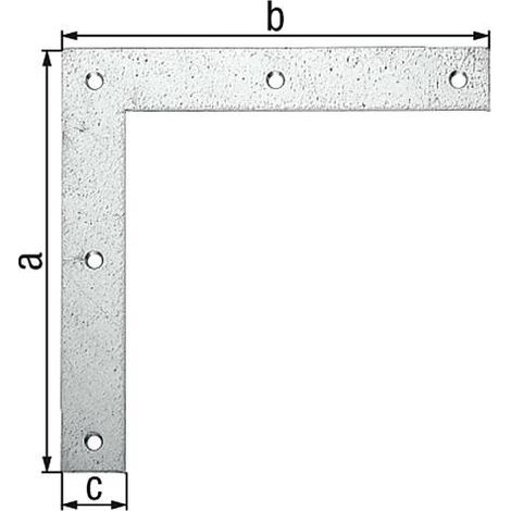 Équerre de fixation galvanisée Sendzimir 200 x 200 x 30 mm – Set de 10 pièces – Pour béton armé – Épaisseur 3 mm, 5 trous Ø 6,5 mm – Alberts