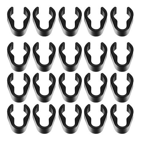 Lntyq Kabelclip, 20 Stück Mikrofon-Clipverschluss, Lanyard-Clip zur Sicherung von Kabeln, Armstangenhalsbändern (schwarz) (1/4)