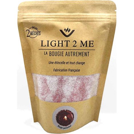 Bougie en poudre 250 grs la bougie autrement rouge pailleté (1/3)
