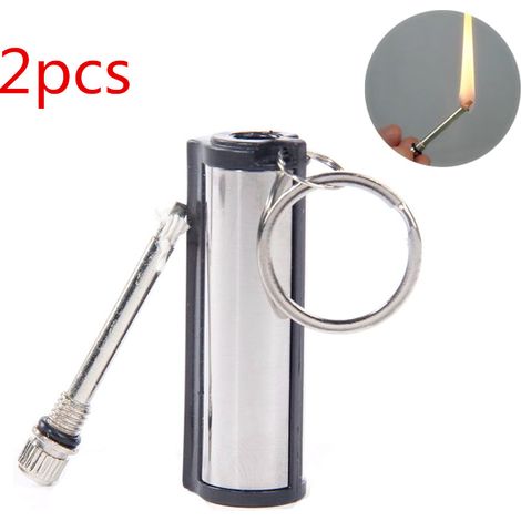 2 Briquets de Survie en Silex, Allume-Feu d'Urgence Porte-Clés pour Cuisine et Camping (1/5)